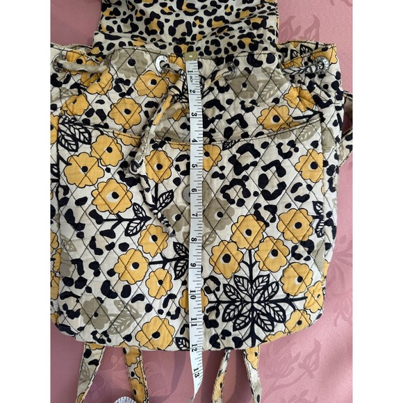 Vera Bradley yellow and black drawstring backpack and shoulder bag - Picture 9 of 10